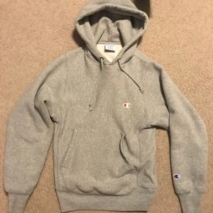 Grey Reverse Weave Champion Hoodie